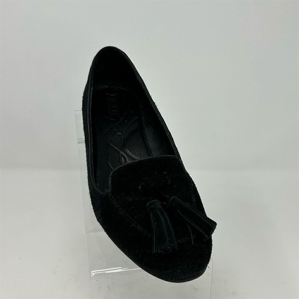 Born Women's Black Suede Tassel Loafers Floral Slip-On Casual Flats Size 7 - Picture 2 of 12